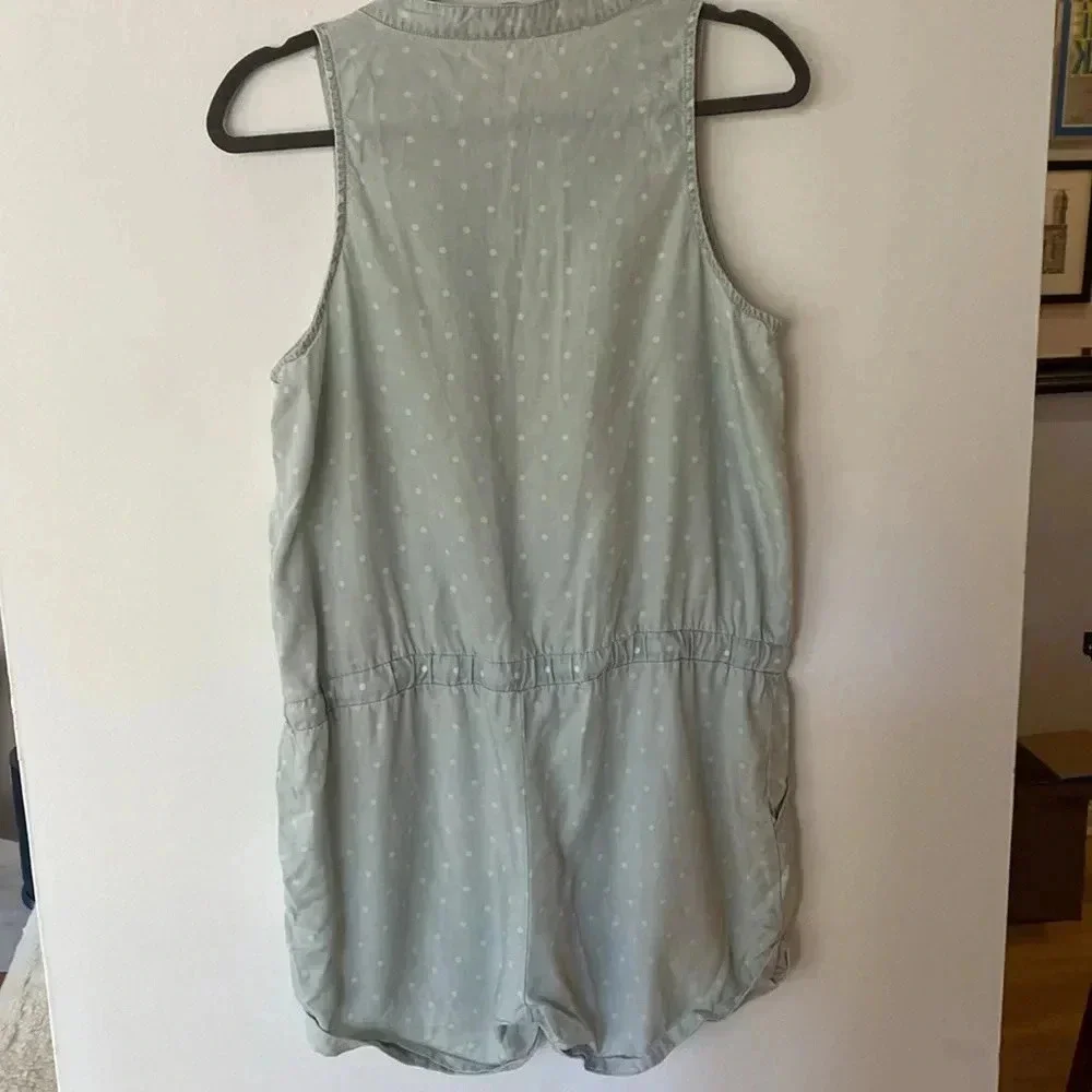 RED Saks Fifth Avenue Polka Dot Blue White Romper Size L